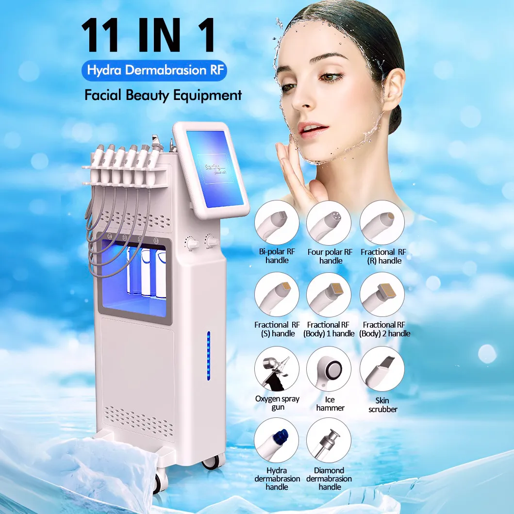 11 en 1 Hydra Aqua Peel limpieza cara cuidado de la piel instrumento de belleza hidrodermoabrasión máquina de microdermoabrasión facial para la piel
