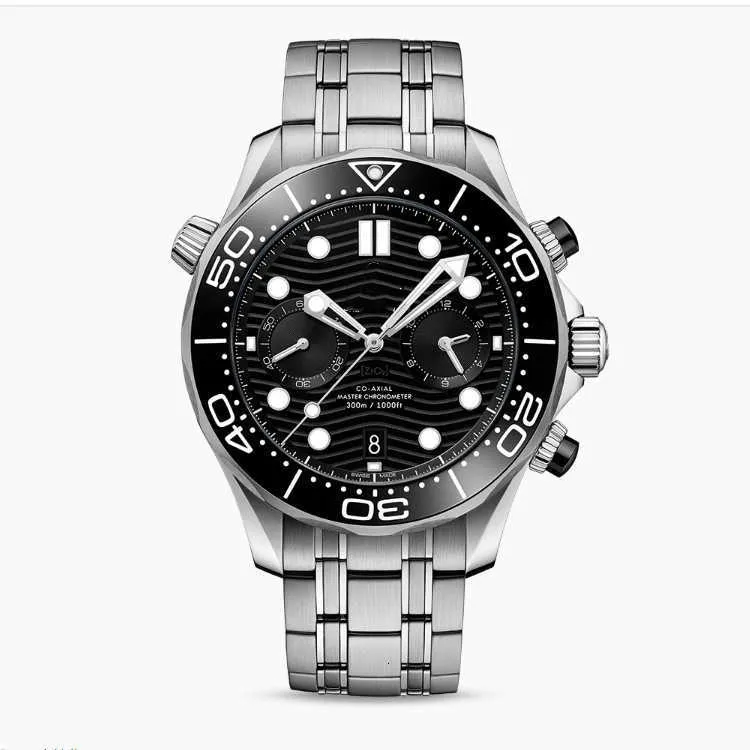 Mode Omega montre de luxe designer méga Quartz montre hommes d'affaires décontracté en acier inoxydable cadran élastique 6 broches