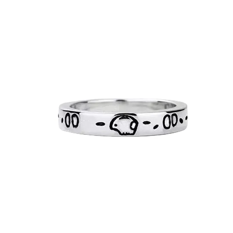 Designer Silver Plated Ghost Mens Ring Personlighet Par Size 6 7 8 9 10 Juveler Designer för kvinnors bokstäver Luxury Skull Halloween Gifts Wedding Rings