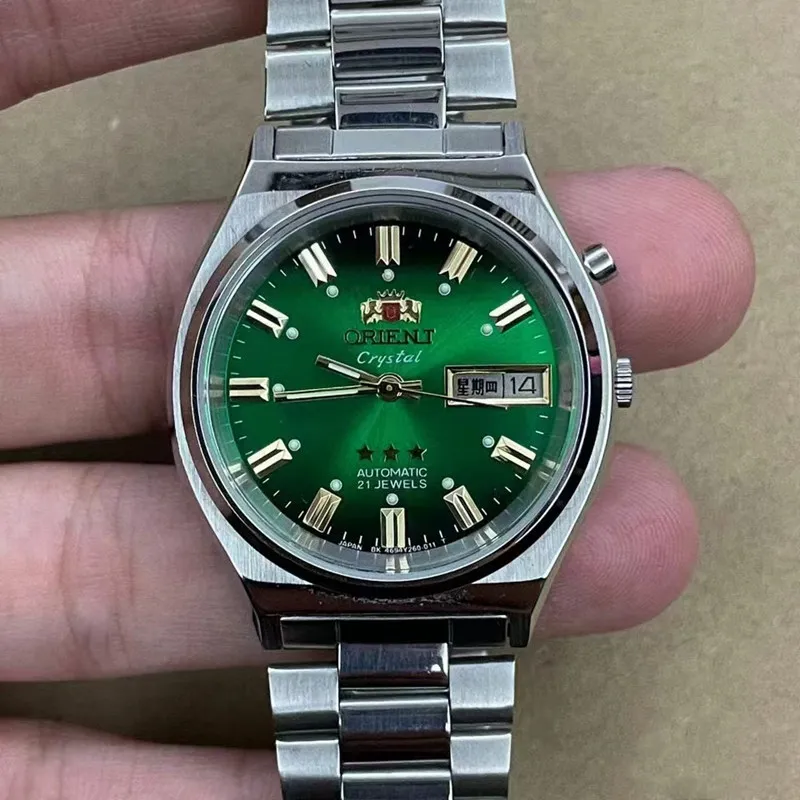 Orient crystal 21 jewels green hotsell