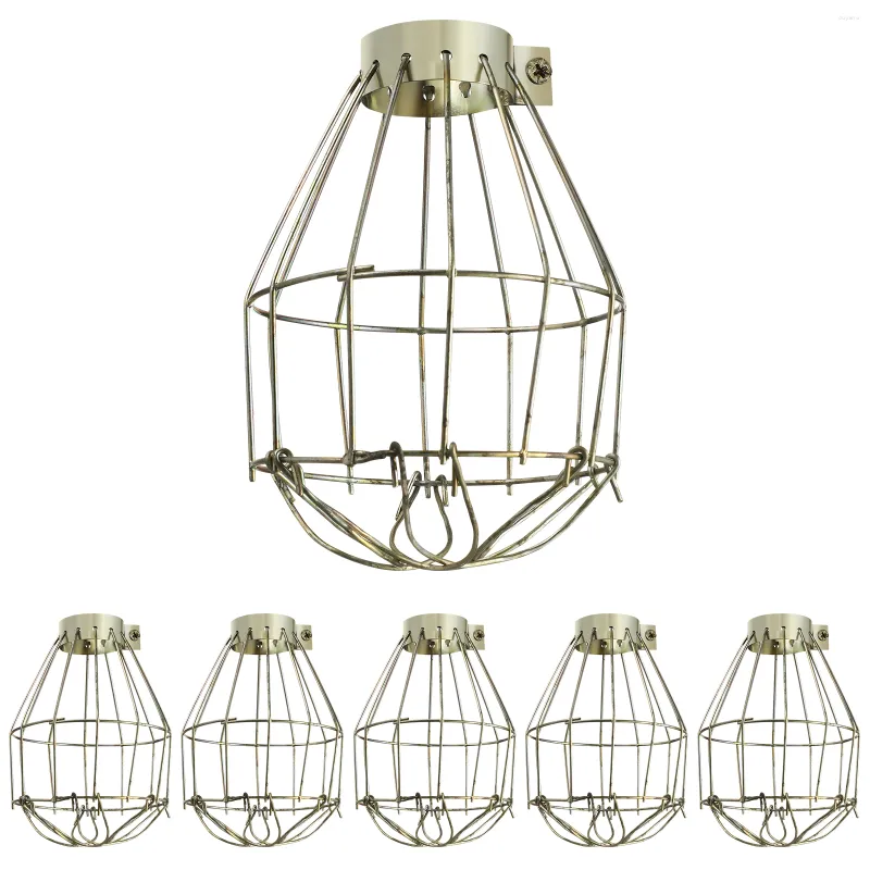 Pendellampor 6 pack metall glödlampa vakt vintage industriell ljus bur liten lampa skugga för hängande belysning