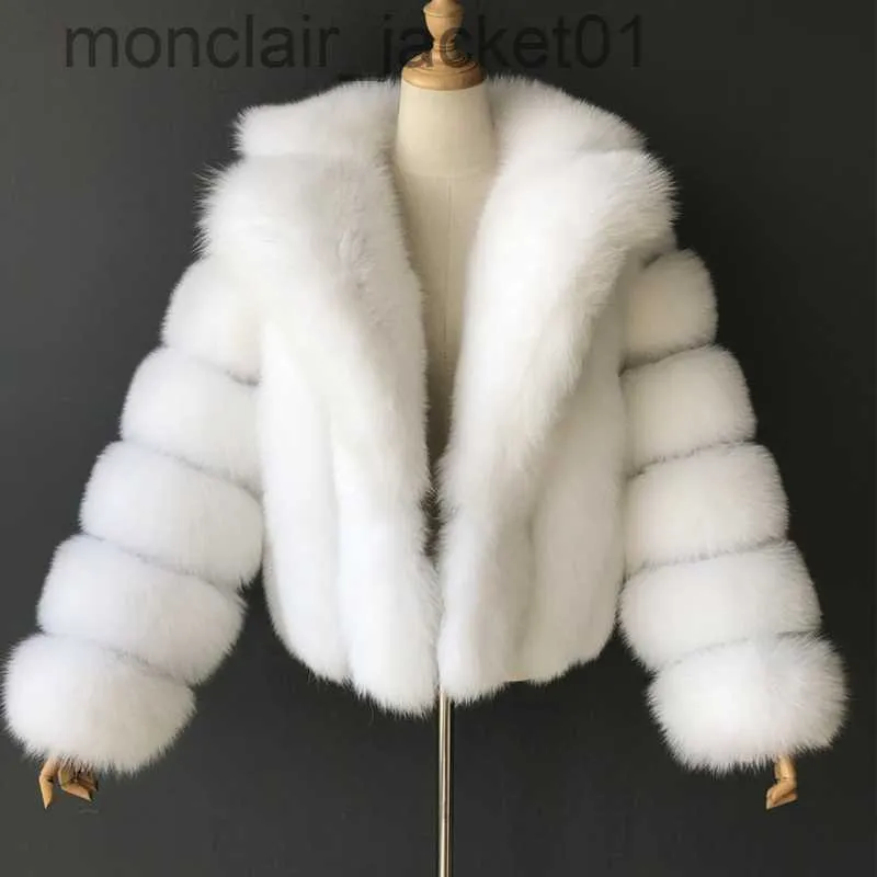 Kvinnors päls faux päls hjqjljls 2021 vinter mink fuzzy coat kvinnor lyx faux räv päls tjock varm lapel lång ärm vit svart fluffig pälsjacka J230921