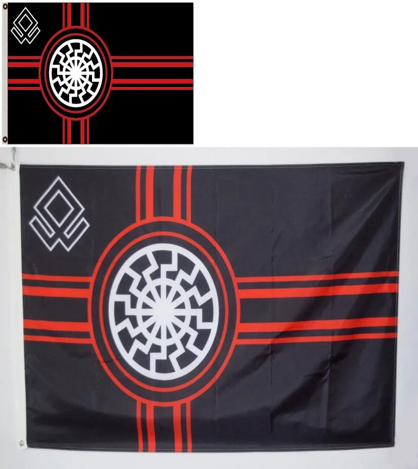 Astany Kreigsmarine Odal Rune Rune Sonnenrad Flag z Czarnym Sun 3x5ft 150x90cm Banner Flag z mosiężnymi przelotkami 6448768
