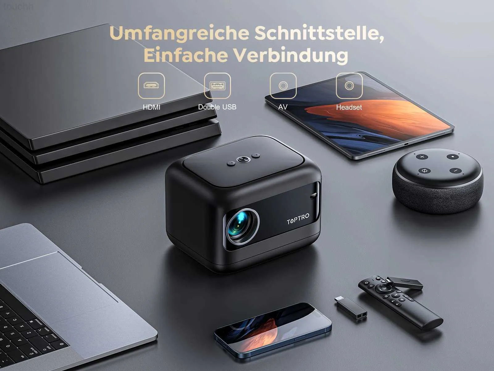 TOPTRO プロジェクター WiFiコネクション 1920 x 1080P 4K 対応, 9500