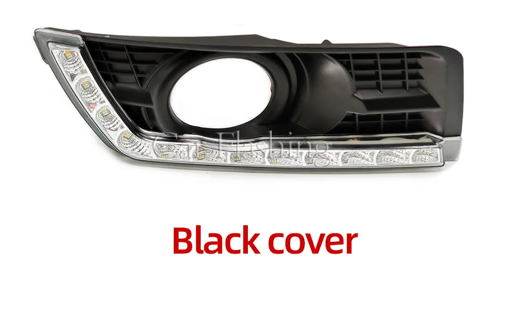 BAKUGO LED Daytime Running Lights For Cadillac SRX 2012-2016 - DRL Fog Lamp Covers With Turn Signal