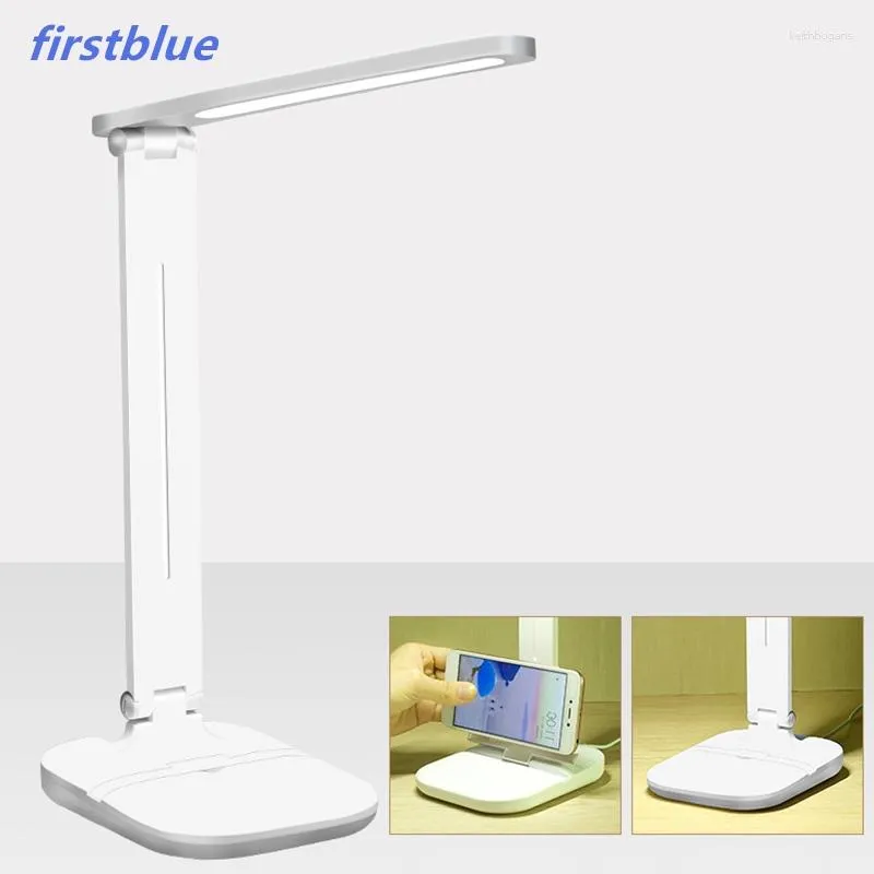 Table Lamps LED Desk Lamp Foldable Dimmable Touch 3 Modes Children Kids Eye Protection Student Study Reading Book USB Light