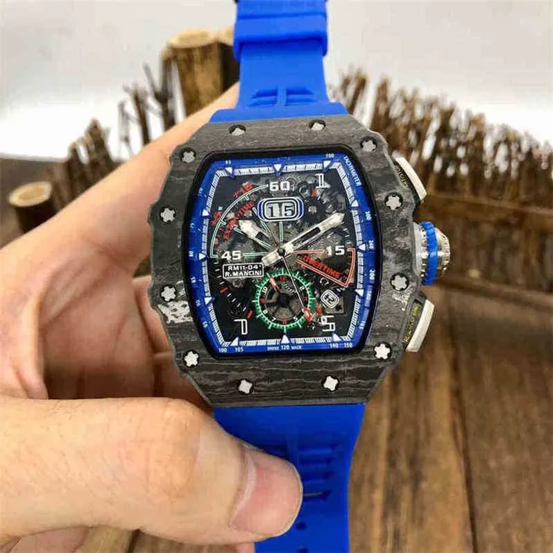 Luksusowy zegarek Richarmilles Mechanical RM011-04 Mechanika chronografu Zegarek RM11-04 Rozmiar mężczyzn 50x40 mm EY98 L