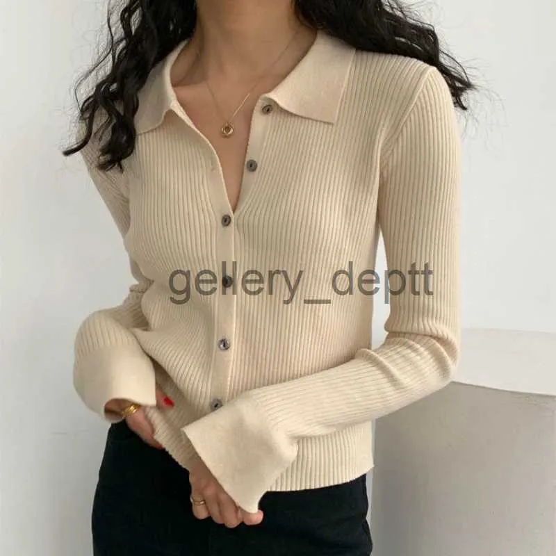 Pulls pour femmes Printemps Automne Veste Fille Mince Solide Léger Kaki Cardigan Femme Pull Noir Travail Bureau Tricot Slim Vêtements À La Mode J230921