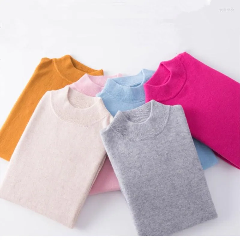 Suéter feminino coreano cashmere meia gola alta pulôver suéter feminino outono 2023 roupas de inverno feminino jumper pull femme malha