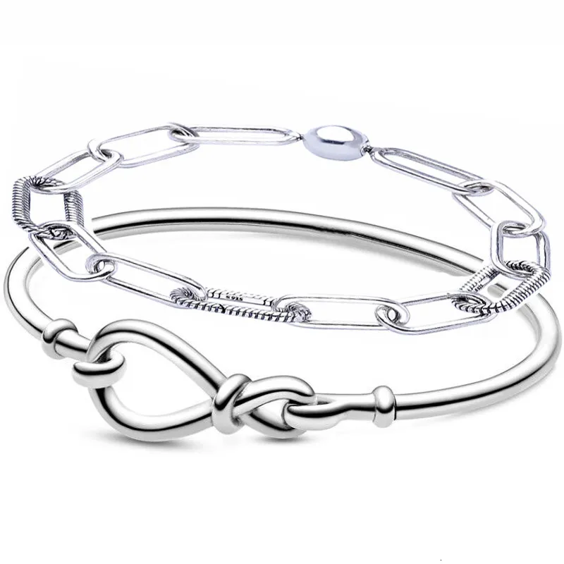 Chunky Silver Charm Bracelet Snake Chain Bangle Fit European Beads DIY ...