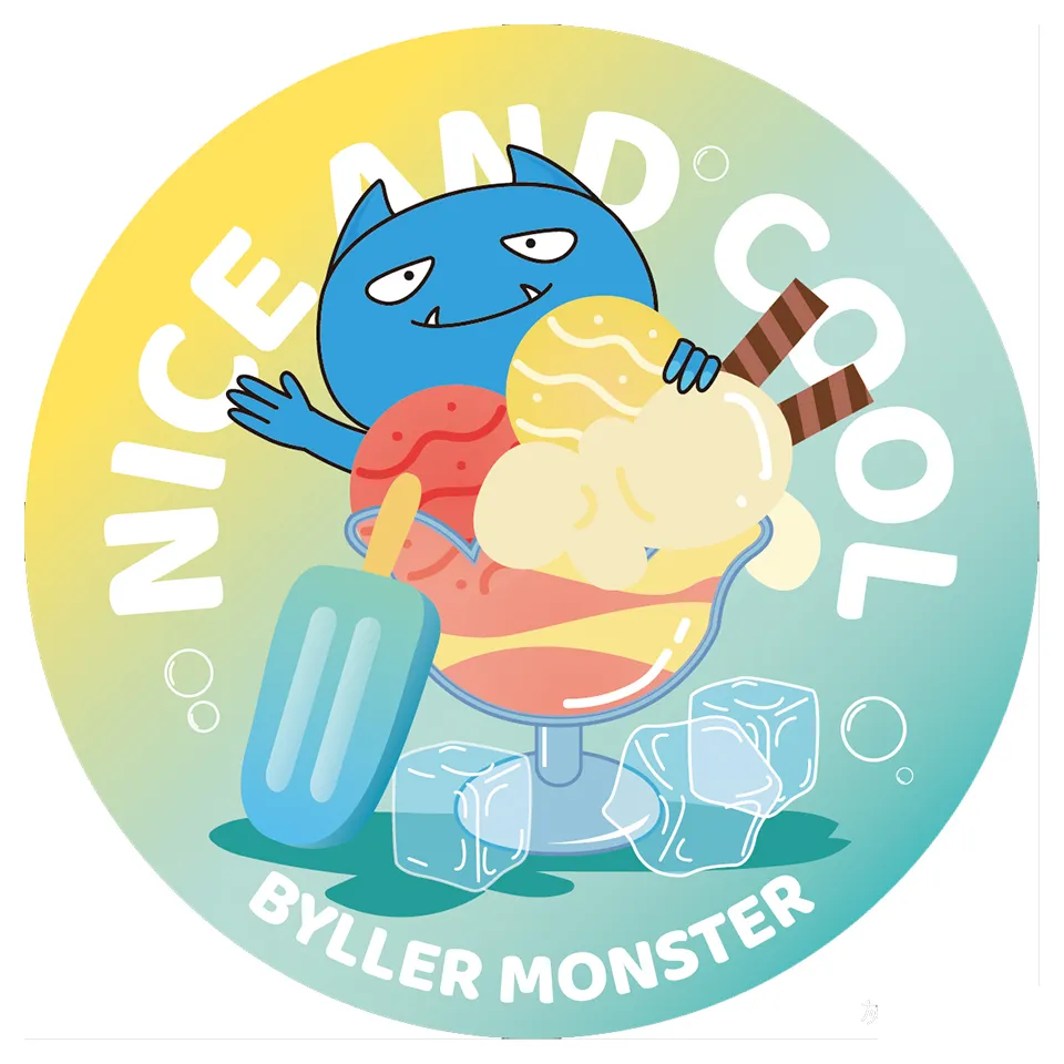 Boba Milk Tea PP 플라스틱 종이 컵을위한 F9095-B 컵 밀봉 필름 Byller Monster 만화 패턴이있는 90mm 95mm