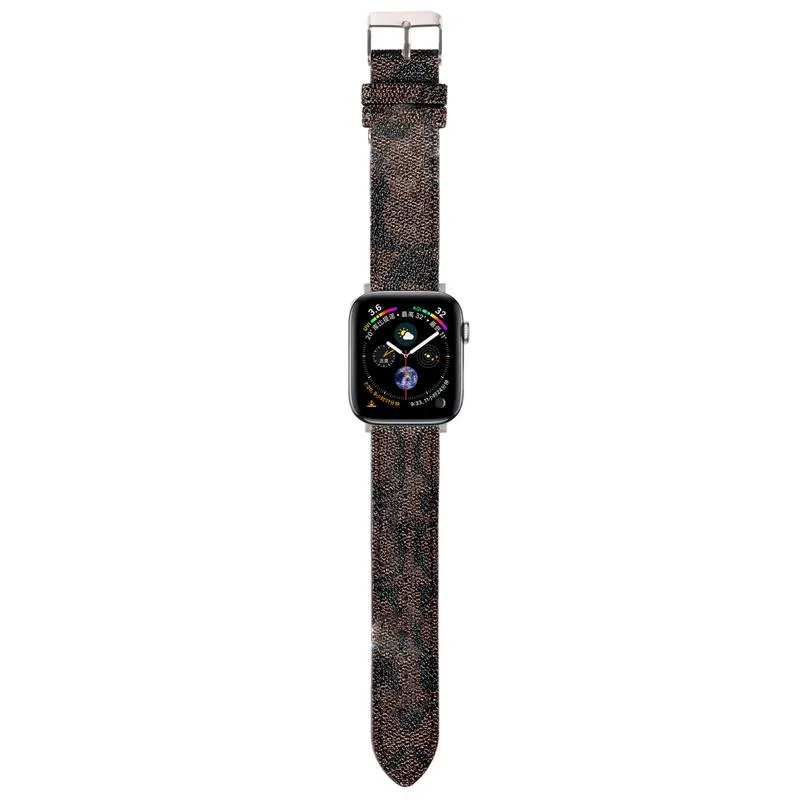 Apple Watch Strap Bands Smartwatch Band Series를위한 정품 소 가죽 watchand 1 2 3 4 5 6 7 S1 S2 S3 S3 S4 S6 S7 SE 38mm 41mm 45m