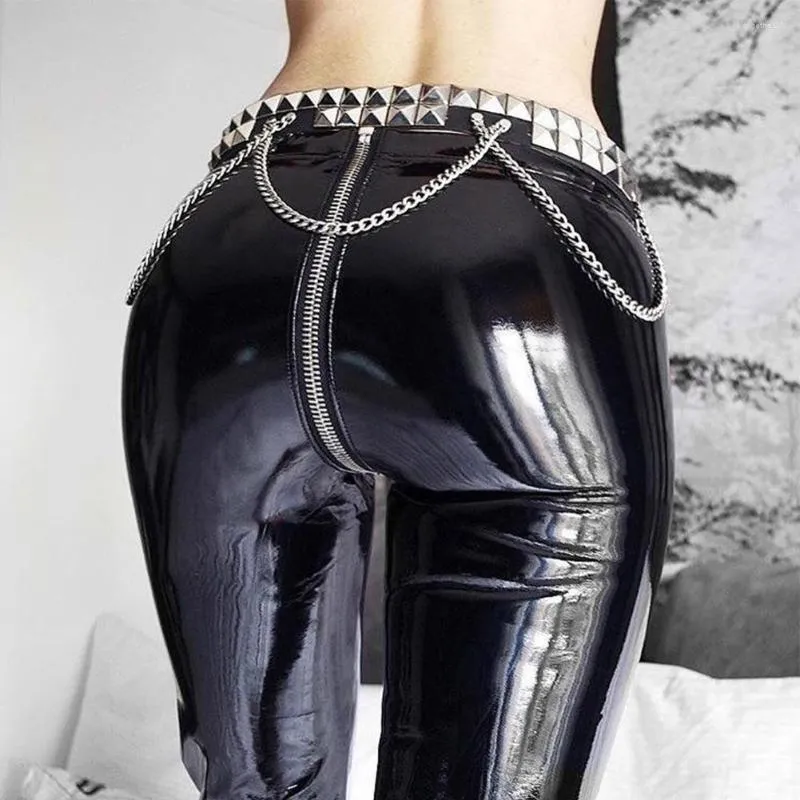 Shiny High Waist PVC Leggings