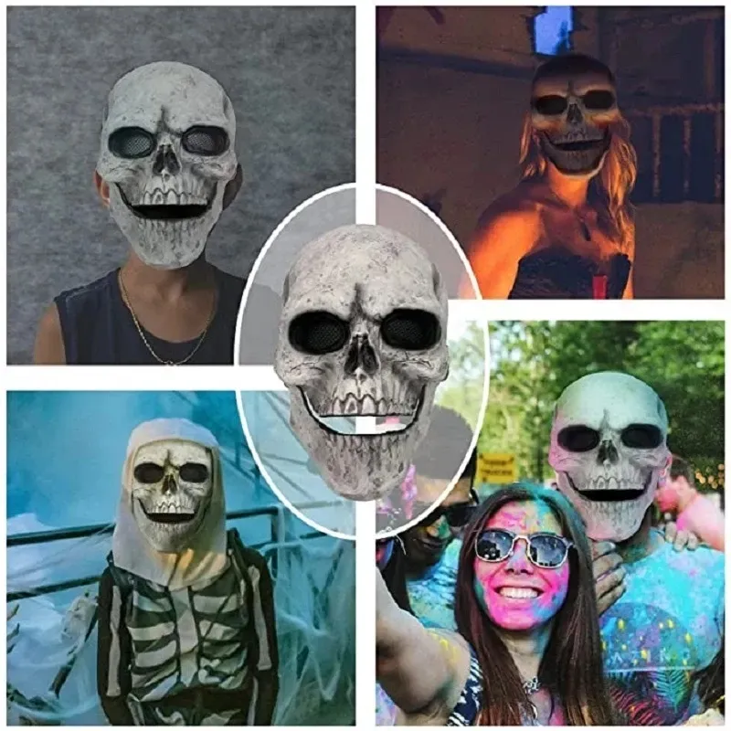 Halloween Mask Movable Jaw Full Head Skull Mask Halloween Decoration Horror Scary Mask Cosplay Party Decor 2023 Skull Helmet 921