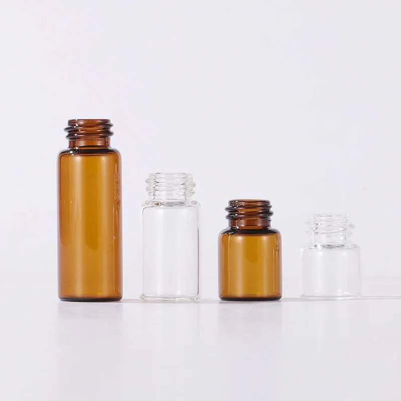 3ml 5ml Clear Glass Dropper Packaging Bottle Sample Container 1ml 2ml Mini Amber Essential Oil Perfume Tiny Portable Bottles Vial