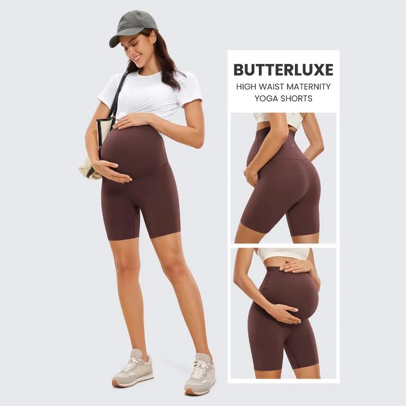 CRZ YOGA Women's Maternity Biker Shorts Super High Rise Butterluxe 6