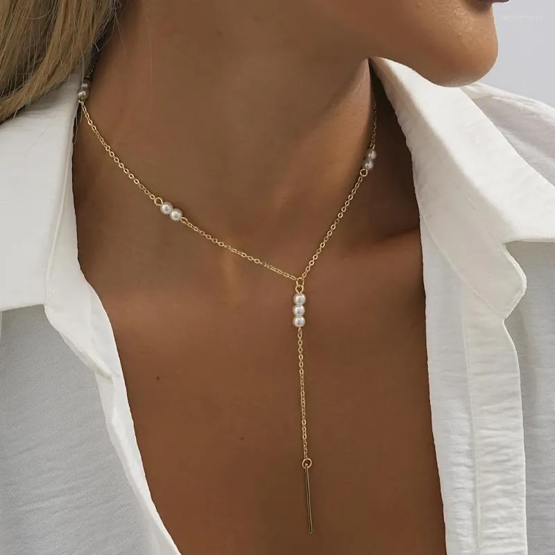 Pendentif Colliers Élégant Rétro Imitation Perle Collier Pour Femmes À La Mode Charme Dames Fête D'anniversaire Cadeau Bijoux En Gros Vente Directe