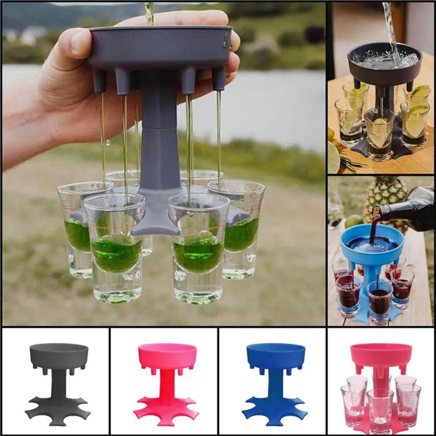 6 S Glass Dispenser Holder Wine Dispenser Carrier Caddy Liquor Dispenser Party Beverage Drinking Games Bar Cocktail Wine Pourer232n