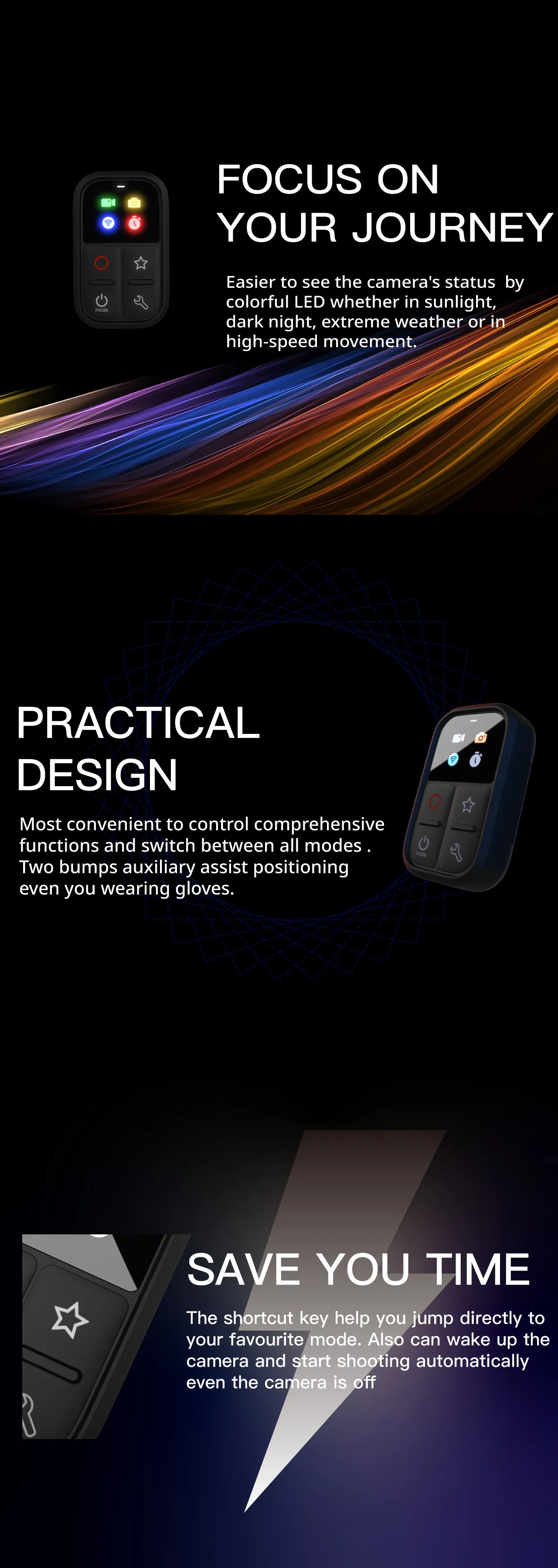 Action Camera Remote: Control for GoPro Hero 11/10/9/8/Max - Wireless ...