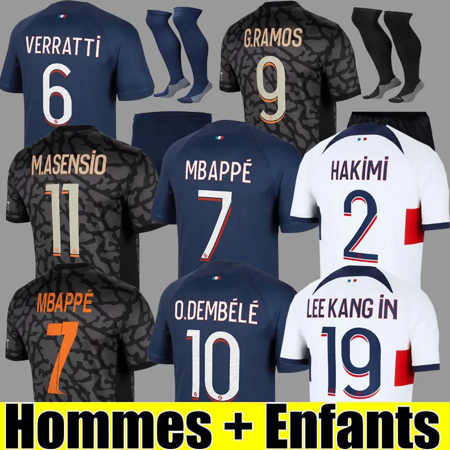 2023 2024 Maillot De Foot MBAPPE Soccer Jerseys KOLO MUANI O.Dembele ...