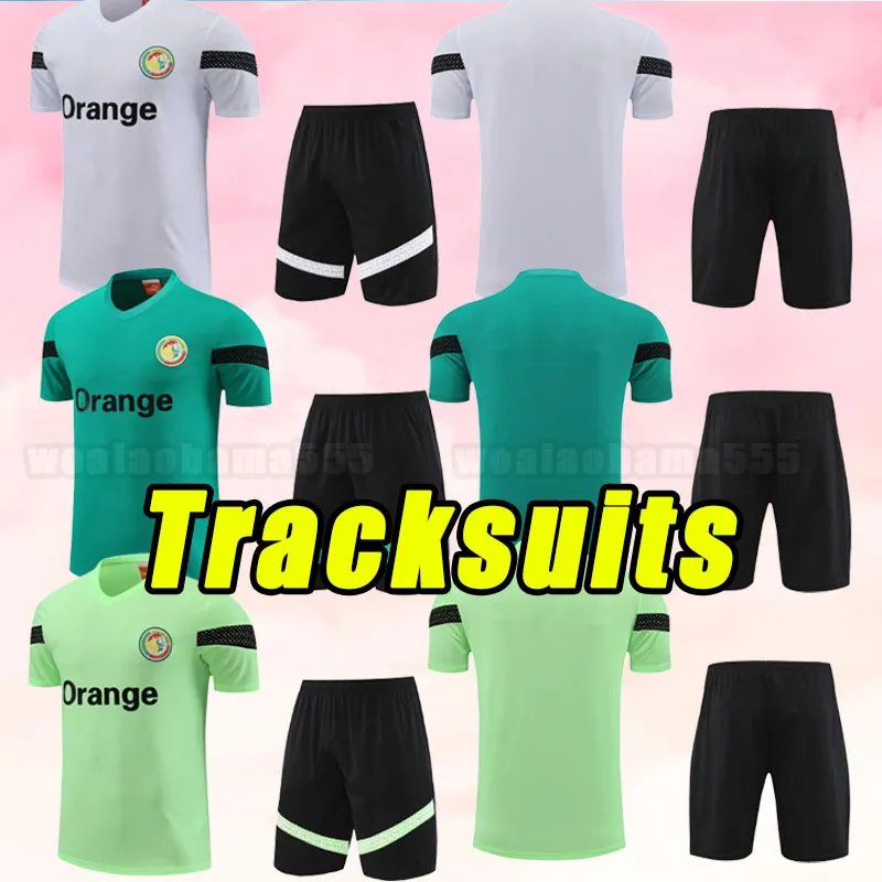 Katar World 22/23 Senegal Soccer TrackSuits 2022 Puchar narodowy Koulibaly Retro Gueye Kouyate Sarr Homme Maillot de Foot Men Set Tracksuit z krótkim rękawem