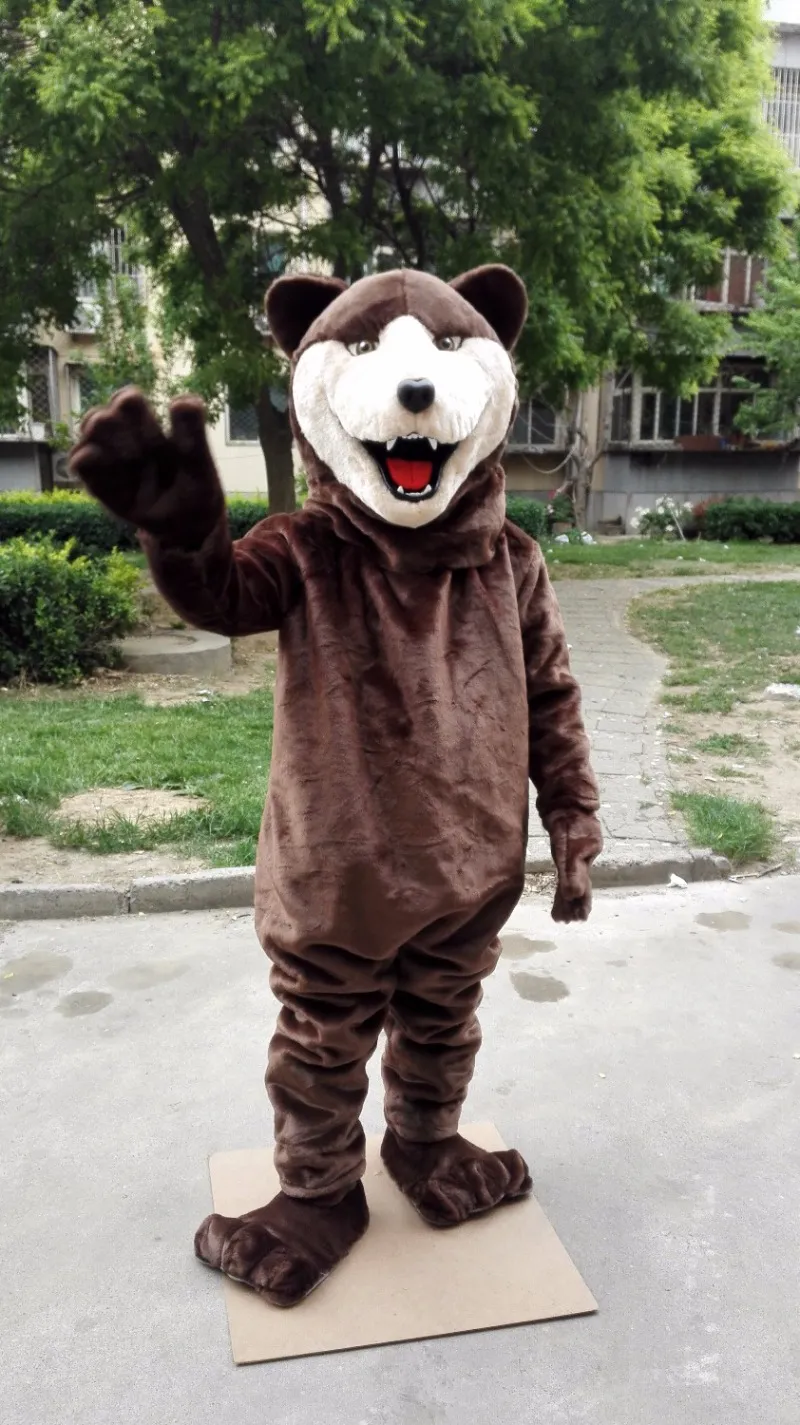 Costume adulto della mascotte dell'orso grizzly marrone Materiale deluxe  Vestito operato dal vestito della mascotte dell'orso personalizzato 41171