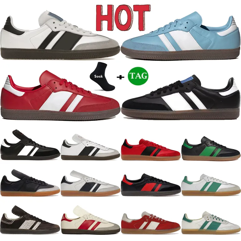 Nowe klasyczne skórzane buty do biegania w niskiej topie wegańskie białą gumę czarną ogrodzenie OG Triple Walia Bonner Red Cream Green Blue Mens Womens Treakers