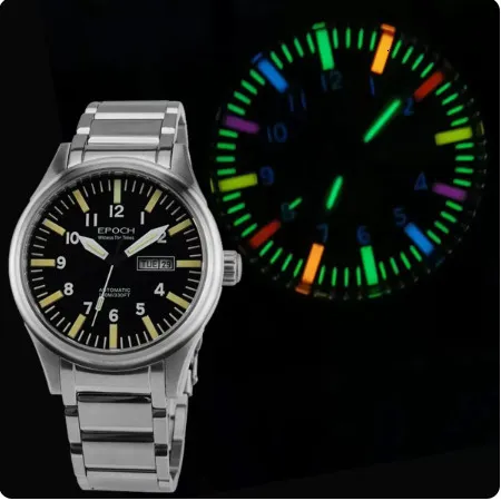 Andra klockor Epoch Men Automatic Watch 63 PCS Tubes Rainbow Color Schweiz Movement 26Jewels WR100M Militär Mekanisk lyxig gåva 230921