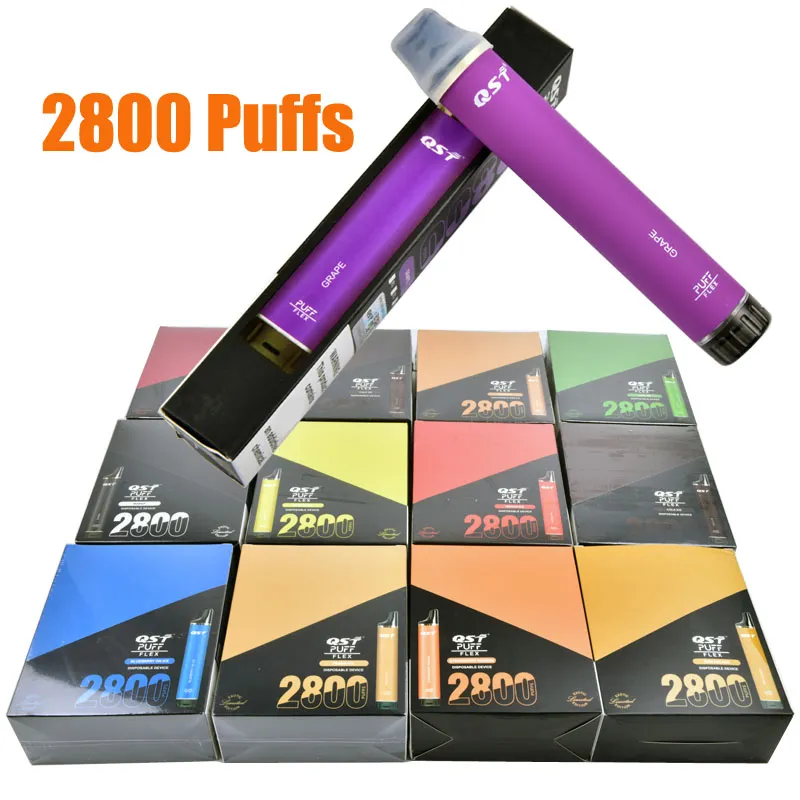 Almacén de la UE 2800 inhalaciones E Cigarrillo Desechable Vape Puff Flex Cigarrillo electrónico Vape Pen Recargable 8ML 30 Flaovrs Dispositivo original