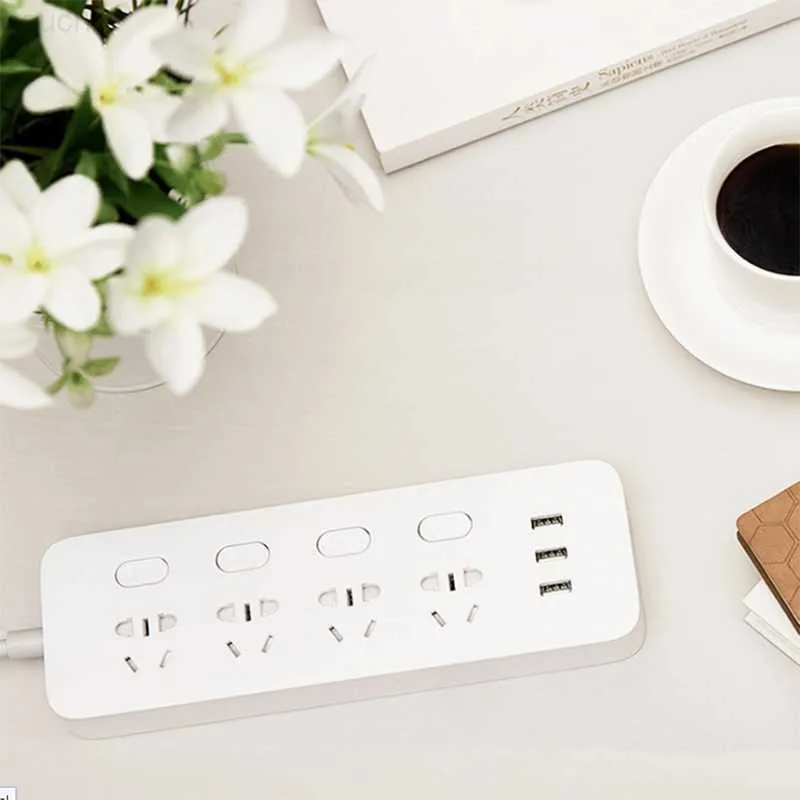 Sockets YouPin Mijia Power Socket Strip med Switch 3 USB 2A Snabbladdning Adapter MI Extension Sockets L230921