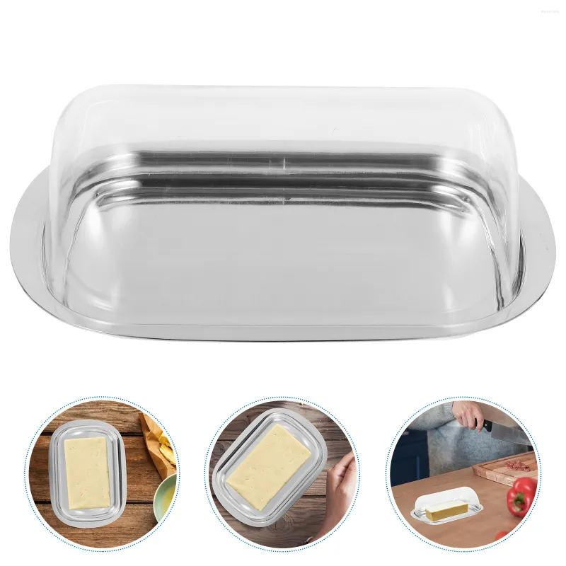 Dinnerware Sets Stainless Steel Butter Box Reusable Plastic Serving Bowls Fresh Storage Holder Container Counter Lid Home Tableware Dish