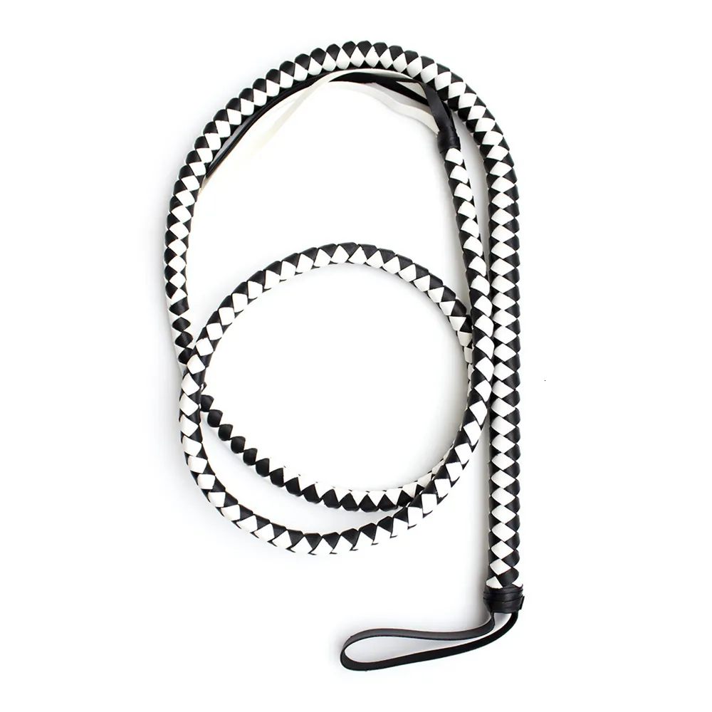 Cravache D'équitation En Cuir Synthétique – Tressée, Poignée Souple, Pompon, Longueur 140cm – Pour équitation, Costume, Cosplay
