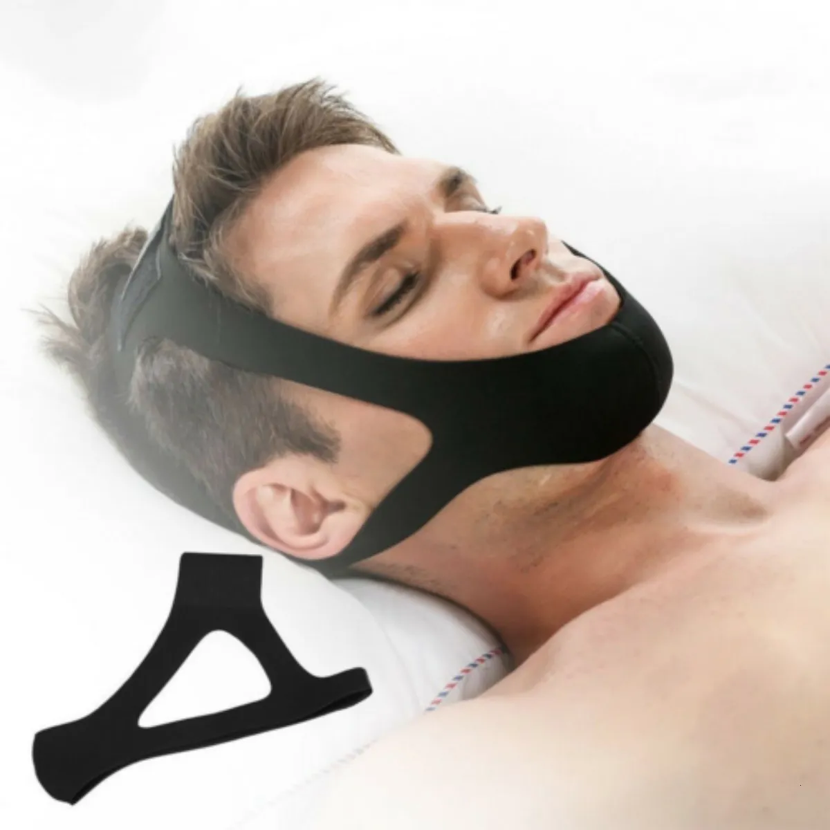 Uyku maskeleri neopren anti huni horlama horlama çenesi kayış kemeri apne çene çözelti desteği unisex 230921