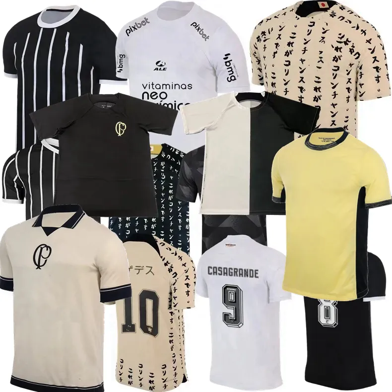 مشجعو اللاعبين 2023 2024 Paulinho Soccer Jerseys Corinthian Yuri Alberto Gustavo Giuliano M.rojas R.Augusto Maycon Verissimo Football 23 24 Corinth Men Kids Kids 4XL