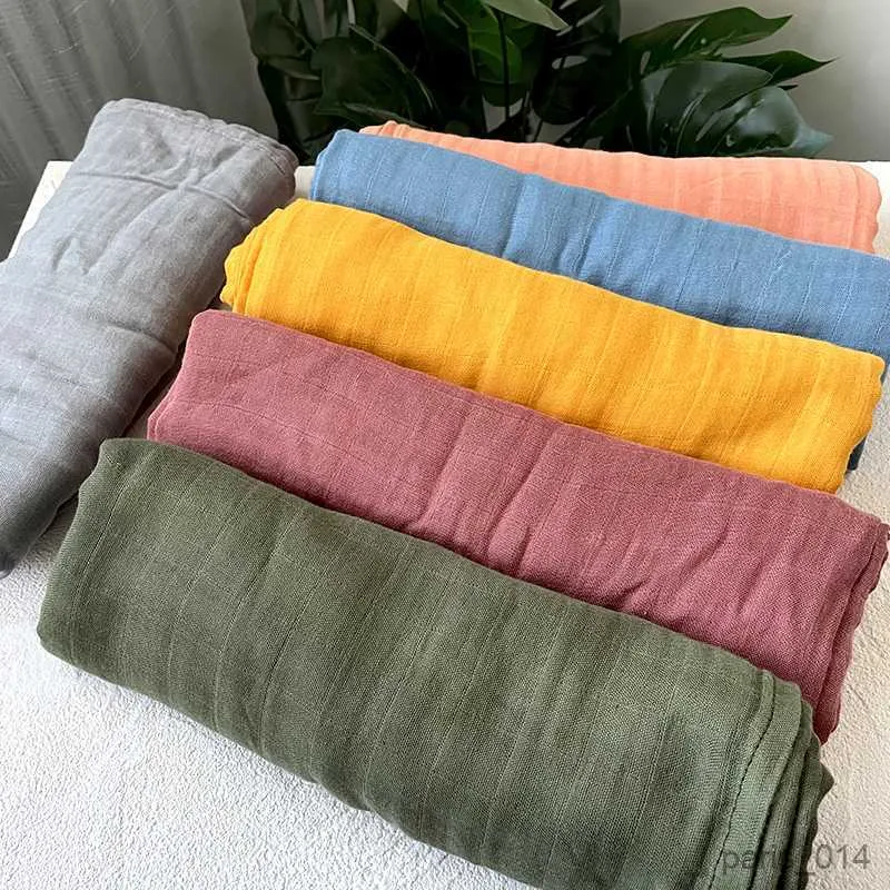 Blankets Swaddling 120X120cm Baby Soft Cotton Baby Blanket Wrap Sleepsack Swaddles Cover Solid Baby Blanket