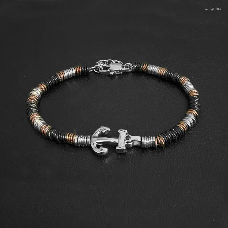 Strand RD 2023 Bracelet pour hommes fait à la main 4.5mm O anneaux en acier inoxydable noir et bleu PVD placage mode bracelets de chaîne à la mode