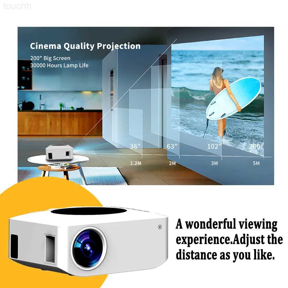 Projektory 4K WIFI Wireless Projectors Wsparcie Outdoor 1080p Mini Projectors 360 Kino Home Cinema HDMI Smart TV dla iOS Samsung L23092010