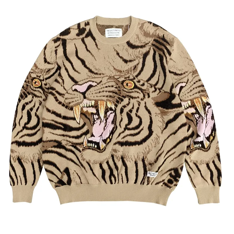 Knit Sweater Gucci Tiger Jumper Mens Gucci Tiger Intarsia Wool