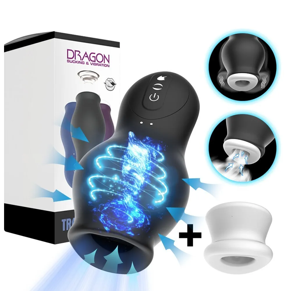 Masturbators Automatische Masturbator voor Mannen Zuigen Mannelijke Machine Orale Vaginale Penis Vibrator Seksspeeltje voor Mannen Masturbatie Cup Pijpen Machine 230920