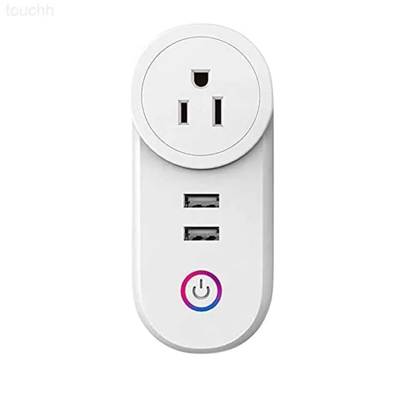 Sockets Timote Timer Timer Power Wi-Fi USB Outlet Wireless Socket Voice Tuya Phone Charger WiFi Smart Plug 10a Eu US Alex L230921