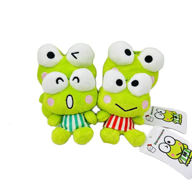 Llaveros de peluche al por mayor 24 unids / lote 10 cm / 12 cm My Kero Keroppi Peluche Colgante Rana Verde Muñecas de animales de peluche Llavero Juguetes para niños Regalo 230921