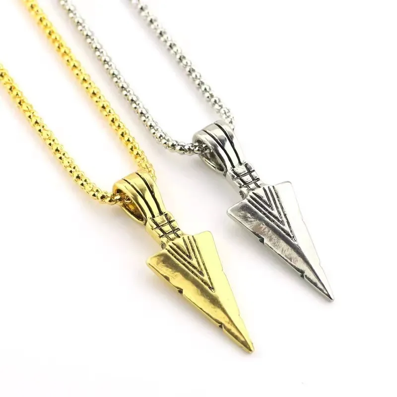 Personalized Triangle Spear Head Men's Necklace Vintage Arrow Necklace Pendant