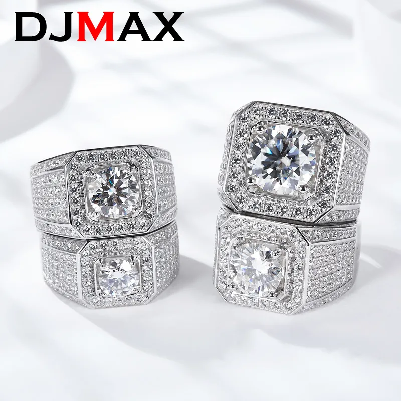 Pierścionki ślubne 2023 DJMAX 1 5CT Diamond dla mężczyzn Oryginalne 925 srebrne obfite mężczyzn luksusowe 230921