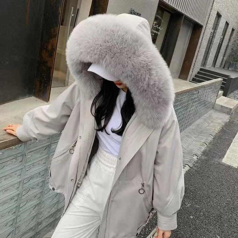 Fourrure Pour Femme Fausse Fourrure Rose Rex Lapin Fourrure Manteaux Femmes Hiver Nouveau Patchwork Fermeture Eclair A Capuche Fourrure Vestes Mode Coreenne Chaud Epais Femme Vestes Outwear J230921 Du...