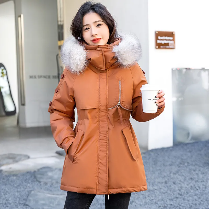 Parkas De Plumon Para Mujer Parka Para Otono Invierno Abrigos Gruesos Sueltos Para Mujer Petite Calido Cuello De Piel Grande Prendas De Vestir Exteriores Femeninas Chaquetas Ropa KE3680 230921 De 39 1...