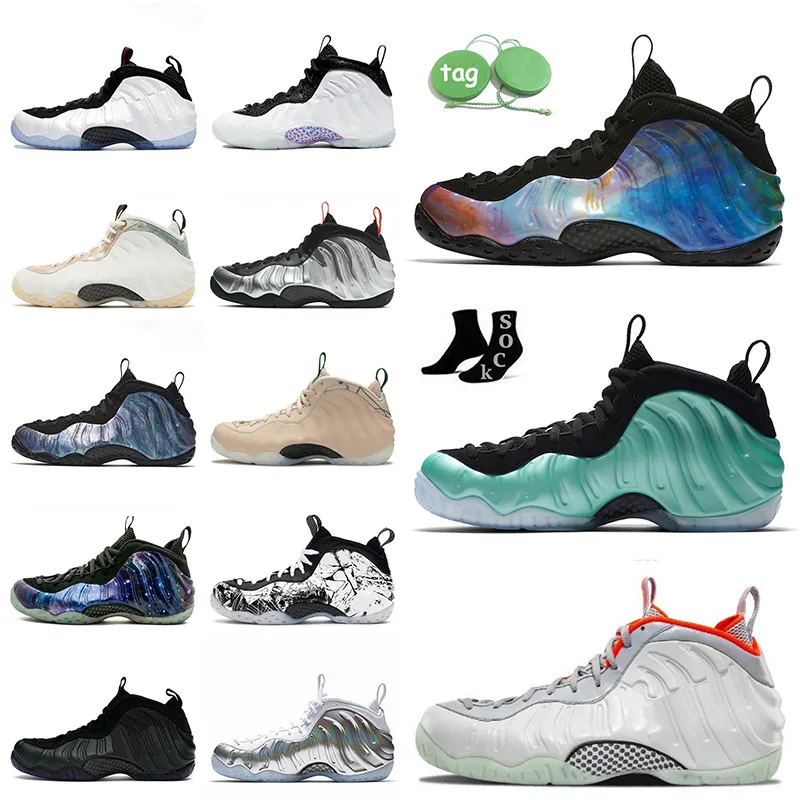 Nova chegada Penny Hardaway Foamposits One Tênis de basquete Abalone Pure Platinum Shattered Backboard Holloween Tênis alternativos All-Star Mens Sports Trainers