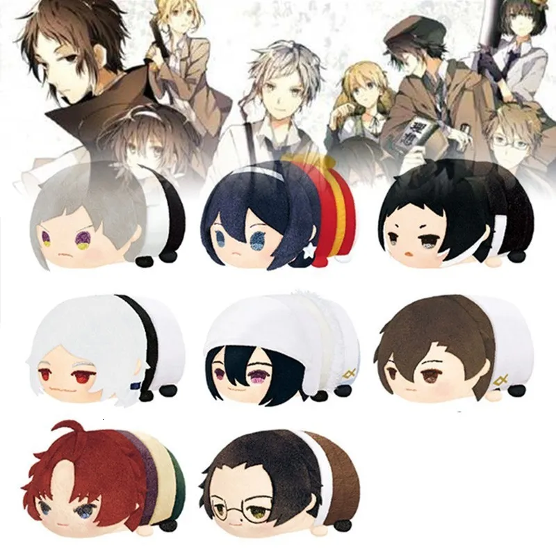 Plysch dockor anime bungou stray hundar döda äpple fylld mochi maskot docka 8,5 cm nakajima atsushi kunikida doppo dazai plysch pendant gåva leksaker 230921