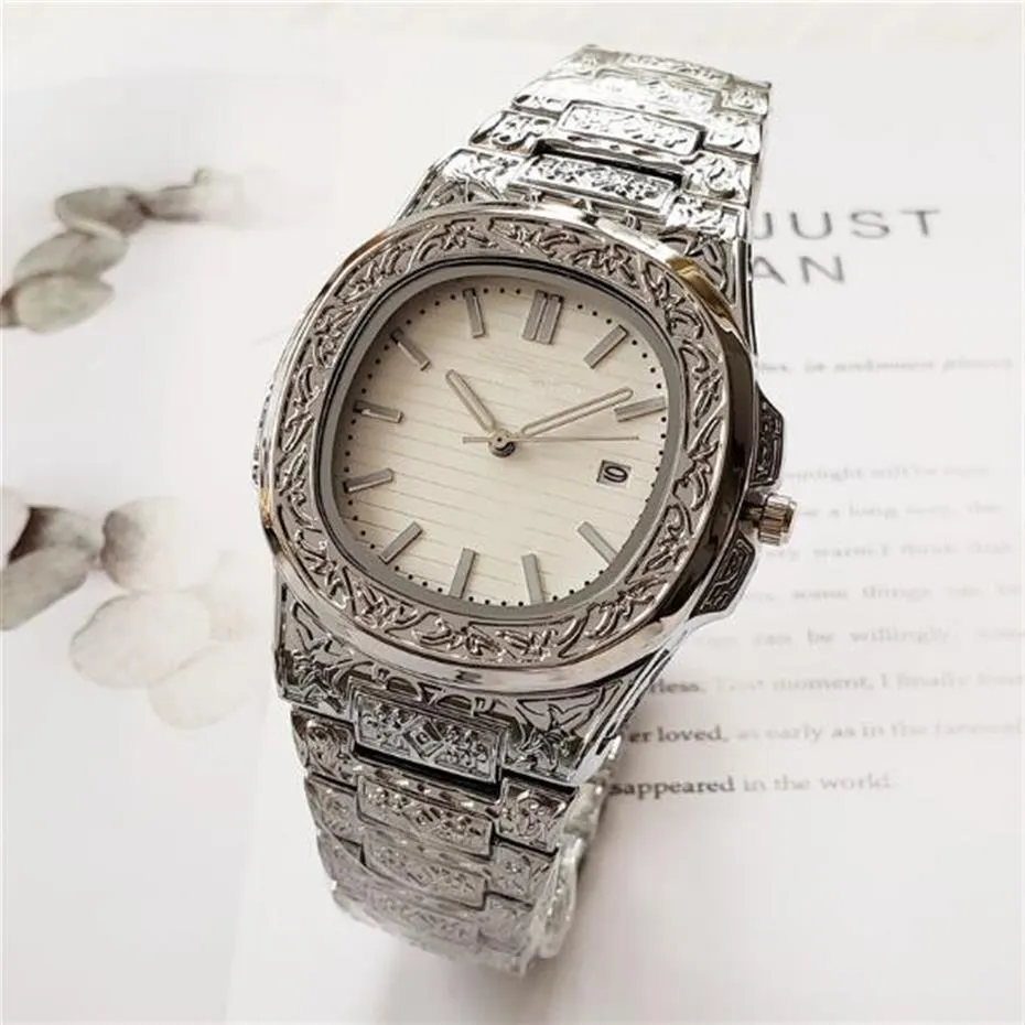 2019新しい爆発モデルQuartz Watch Carved Shell Square Tableビジネス外国貿易ヨーロッパとアメリカのメンズウォッチ2330