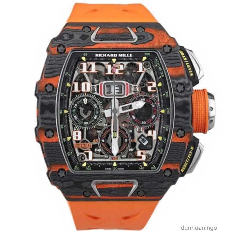 Mechanische Uhr Datum Luxus Herrenuhren Richamilles Schweizer Armbanduhren Designeruhr Schweißfest Rm Automatik Rm1103 Mclaren Colored Carbonside Ntpt UAON