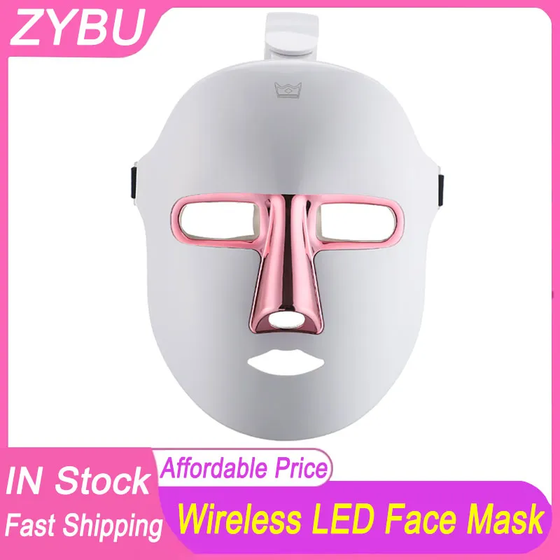 Trådlös LED -ansiktsmask 7 Färger Lätt fotonterapi Face Beauty Mask Skin Whitening Lyft Acne Rynkor Borttagning Skönhetsverktyg Ansiktsbehandling